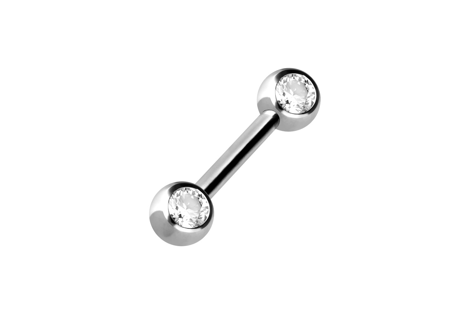 Chirurgenstahl Barbell Piercing SEITLICHE KRISTALLE